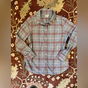 Faherty Red and Gray Plaid Shirt